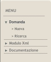 4 Domanda Attraverso questo menu sarà possibile accedere alle diverse parti del servizio stesso, cliccando sul pulsante relativo al tipo di operazione che si intende fare: 4.