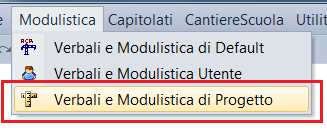 22.1.1 GESTIONE SITUAZIONE CONTABILE MODULISTICA CONTABILE DIR.LAVORI In Situazione contabile un nuovo comando permette la gestione della Modulistica contabile relativa alla Direzione Lavori.