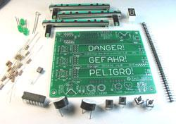 ARDUINO DANGER SHIELD Montata sopra una scheda Arduino o Seeeduino, permette di testare i vari ingressi/uscite Viene fornita in kit (va montata) Il KIT contiene: 3 Slider lineari con LED integrati, 4