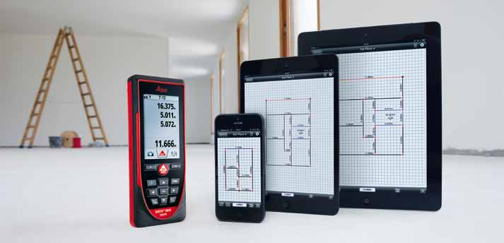 Applicazione Leica DISTO sketch Porta l ufficio in cantiere L applicazione intelligente «Leica DISTO sketch» è l'anello di congiunzione tra il Leica DISTO con Bluetooth Smart e uno smartphone o un