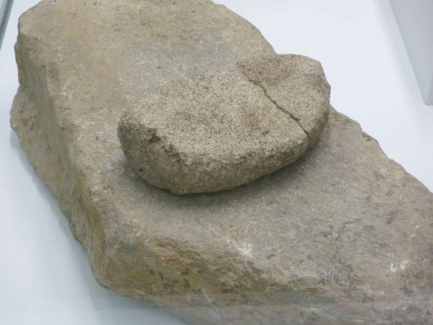 Stone grindstones and pestles used to grind cereals and