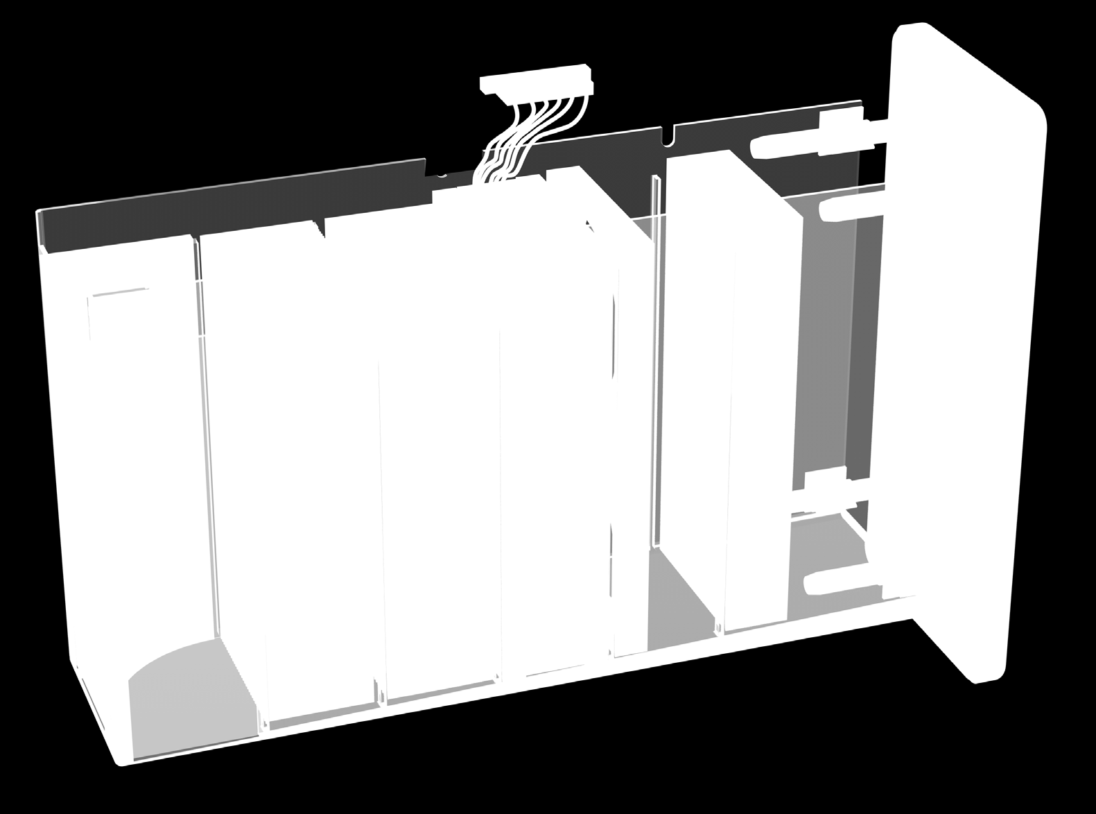 2. SISTEMA AIRFOX 7. 1. 3. 4. 6. 8. 5. 1. Accumulatore di calore in alluminio 2. Deviatore 3. Gruppo motore con isolante acustico 4. Isolante acustico opzionale 5. Mascherina interna 6.