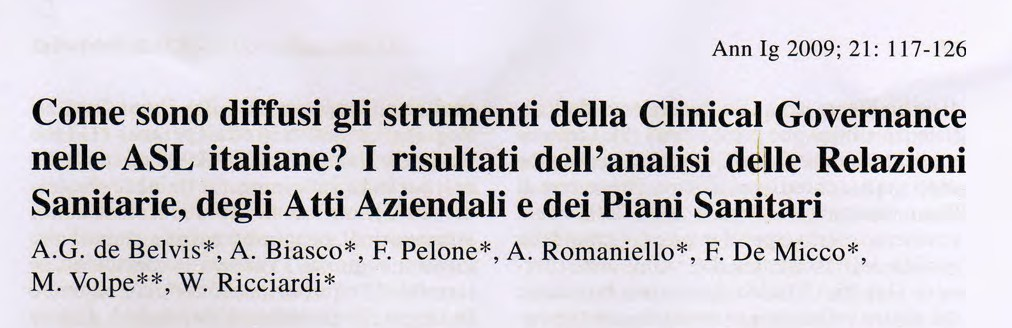 Item 1 La legittimazione dell organizzazione dipartimentale quale modello ordinario di gestione operativa