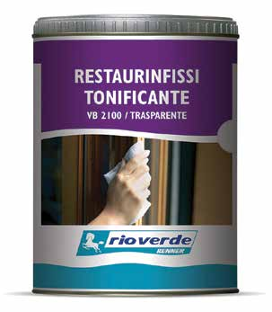 VB21xx RESTAURINFISSI TONIFICANTE Manutenzione serramenti Campi d impiego: serramenti in legno. Caratteristiche applicative: efficace in 1 sola mano.