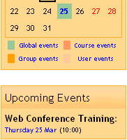 Gestione dei Partecipanti - Il Calendario Tenere un calendario degli eventi è importante sia per l'allievo che per l'insegnante di un corso.