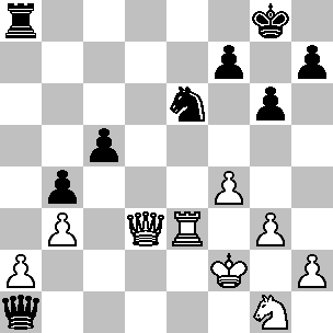 22.dxe6 Praticamente forzata, altrimenti il B. non sarebbe più in grado di rimuovere la torre da d4. 22...Cxe6 23.Tbd1 Ab5 24.Cc1 Da5 25.Af1 Te8 26.