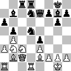 VENTUNESIMO TURNO 141. Kotov-Smyslov Inglese 1.c4 e6 2.Cf3 d5 3.e3 Cf6 4.b3 g6 5.Ab2 Ag7 6.d4 0-0 7.Ad3 c5 8.0-0 cxd4 9.Cxd4 9.exd4 era migliore, per mantenere un importante pedone centrale.