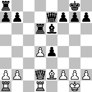 22...Df4 23.Td1 Aa6 24.Tf3 De4 25.Te3 Dg4 26.f3 L abile manovra di regina eseguita da Reshevsky ha indotto un indebolimento, cui ne seguirà subito un altro. Il B.