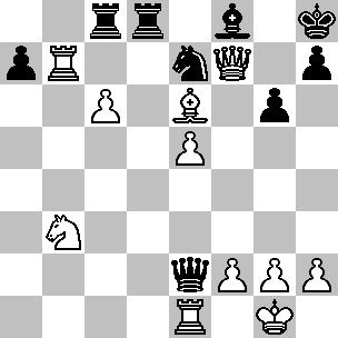 16.Dd5 Ora il N. è forzato a trasferire il suo cavallo in d6, una manovra tanto spiacevole quanto inutile. Inoltre il pedone c4 riacquista la sua mobilità. 16...Ca4 17.Tb3 Cb6 18.Dd1 Ad7 19.c5 Cc8 20.