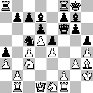 72. Stahlberg-Petrosian Est Indiana 1.d4 Cf6 2.c4 g6 3.g3 Ag7 4.Ag2 0-0 5.Cc3 d6 6.Cf3 Cbd7 7.0-0 e5 8.e4 Te8 9.d5 a5 10.Ce1 Cc5 11.Ag5 h6 12.Axf6 Dxf6 13.a3 Il primo passo verso il disastro.