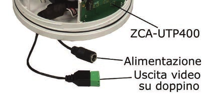 Modello: ZC-DW4039PHA 153368 Telecamera minidome a colori, WDR, Day & Night Elettronico 24V~, 12Vcc Prodotti correlati per versioni da interno: ZCA-DMA400W 153421 Adattatore bianco per installazione