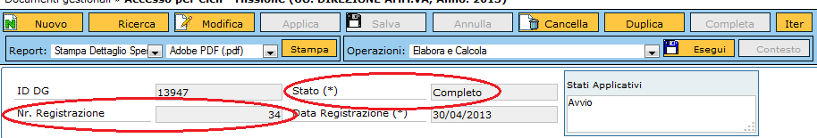 1.7 Salvataggio del DG Missione Terminato l inserimento delle spese, ed inserite le eventuali voci di trattamento economico, è possibile salvare e completare il documento digitando sul pulsante, come