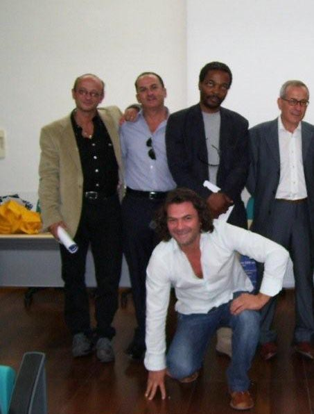 Foto di Gruppo dei protagonisti del quarto incontro; con Mario Cristiani, Silvio Ciappi,