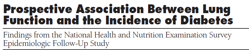 BPCO e diabete (Am J Respir Crit Care 2003) (Diabetes Care 2004) CONCLUSION: NO ASSOCIATION BETWEEN COPD AND