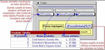 Maschere - collegamento con l origine dei dati uso di oggetti grafici denominati controlli il