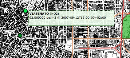 Implementazione dell'interfaccia implementata, OpenLayers.Layer.Features, estendendone le caratteristiche per adattarsi all'output fornito dalla response della getobservation. OpenLayers.Format.