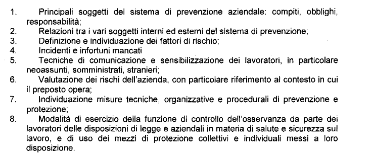 PER IL PREPOSTO TABELLA 2 SI? VI E DOCUMENTAZIONE (ATTESTATI E/O VERBALI E/O PROGRAMMI) CHE PROVI: O, AL 11 GENN 12, L AVVENUTA FORMAZIONE PREPOSTO AI SENSI DELL ART.37 c.