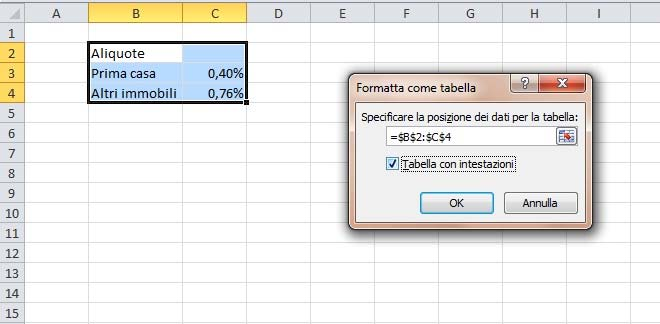 29 Formatta come tabella (cont.