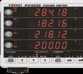 6 Elaborazione simultanea di parametri armonici e di potenza Tutti i valori RMS, i valori medi, le componenti in DC e AC, i segnali fondamentali, l analisi armonica ed il THD fino al 50 ordine, i