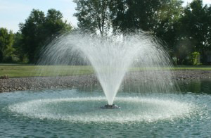 FONTANA GALLEGGIANTE Fontana galleggiante per laghetti, predisposta per il collegamento di una pompa sommersa e di un getto.