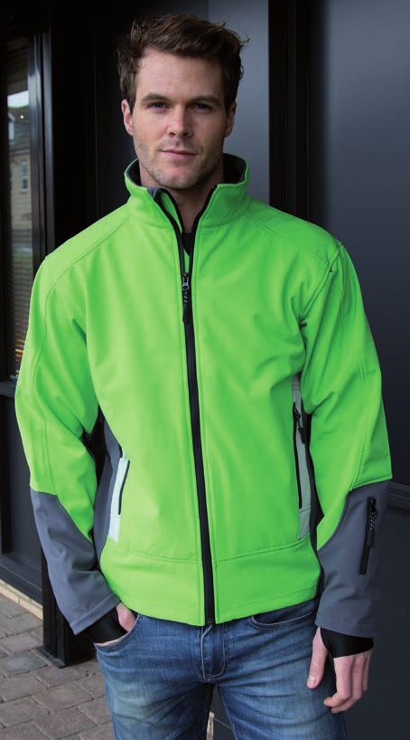 26 RER9X Blade Softshell Jacket 93% poliestere, 7% elastane, giacca softshell con tessuto interno in caldo microfleece, antivento, traspirante e impermeabile, tessuto morbido, apertura zip e tessuto