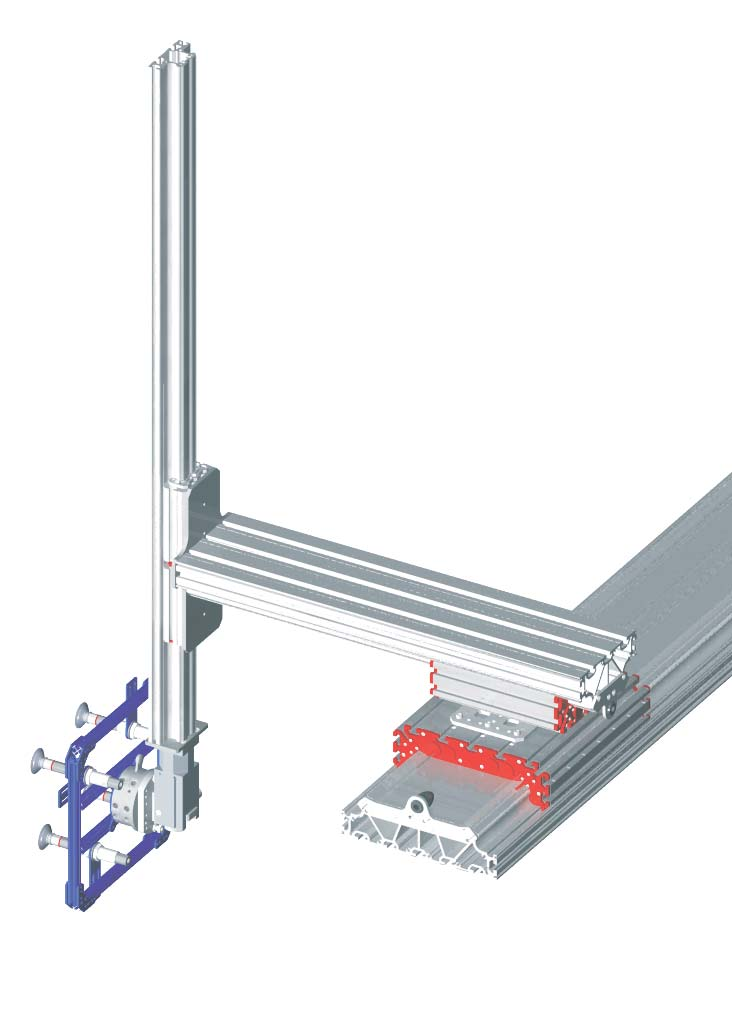 Esempio di applicazione Manipolatore a 4 assi per presse ad iniezione. 4 axis manipulator for injection moulding machines.