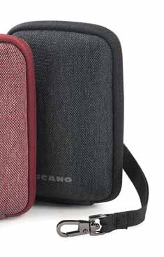 Roccia camera bag for compact camera Hard shell case compatible with digital compact cameras. Made in thermoformed material covered with fabric. Zip closing and internal lining made.