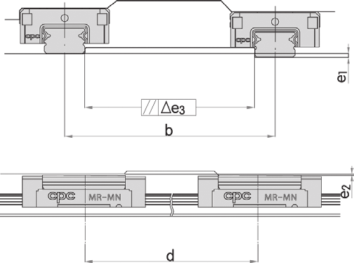 Guide lineari miniaturizzate MR Istruzioni di montaggio Coppia di serraggio degli accoppiamenti filettati [Nm] Categoria filettatura 12,9 Acciaio Ghisa Metallo non ferroso MR M2 0,6 0,4 0,3 M3 1,8