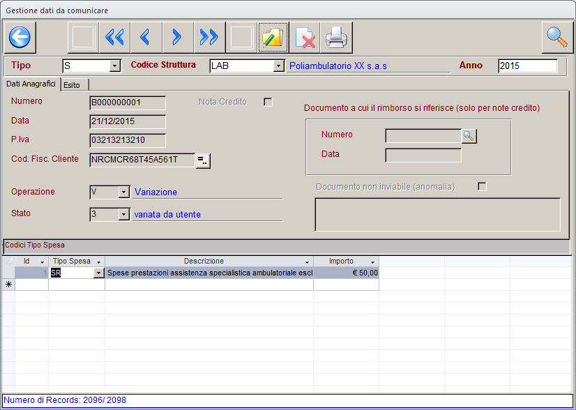 Pag. 7 di 8 I documenti caricati con anomalia non verranno inclusi nel file XML da inviare al sistema TS.