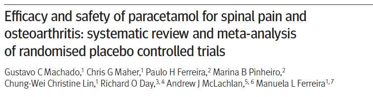 Paracetamolo NICE guidelines the Royal College of General Practitioners, the Primary Care Rheumatology Society, and the British