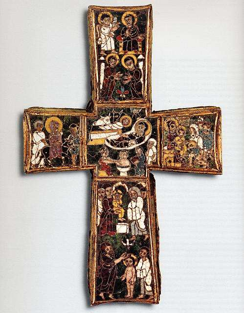 Reliquiario della Vera Croce Croce smaltata di Pasquale I (IX sec, Roma,