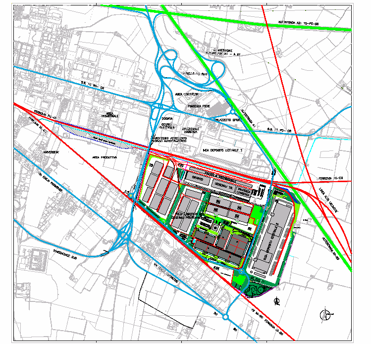 La location (segue) 6 Accessibilità diretta al sito Località Le Mose, Zona Logistica a 1 km dall uscita A1 -Piacenza Sud, e dall uscita di Piacenza della A21, delimitata e