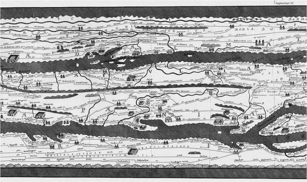 Cartografia romana Tabula Peutingeriana,