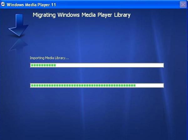 Nota In questo momento, la vostra Sincronizzazione multimediale preesistente viene trasferita su Windows Media Player 11.