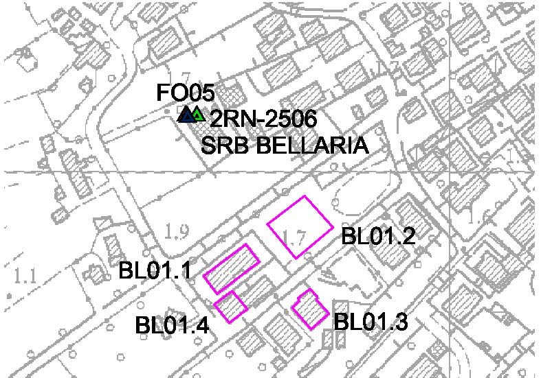 Cartografia punti di misura LEGENDA RFI Edifici oggetto di misurazione CAMPAGNE DI MONITORAGGIO 2001-2006 Sito di misura Descrizione punto di misura Data E (V/m) BL01.