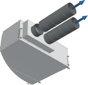 PLENUM DISTRIBUZIONE - POSSIBILI ALTERNATIVE Plenum MANDATA: standard o X-AIR Bocca rettangolare libera Plenum standard DEH : attacchi Ø 1 mm (per DEH 1: 3 attacchi Ø 1 mm) Plenum standard DEH