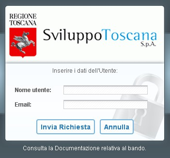 Recupero chiavi di accesso Nel caso che l utente abbia smarrito o dimenticato la password di accesso al sistema, è sempre possibile inviare una richiesta per averne una nuova specificando il proprio