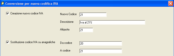 - 18 - Manuale di Aggiornamento La sostituzione agirà su tutte le tabelle standard, elencate al paragrafo Aggiornamento dati di base nelle tabelle del gestionale Sostituzione codice IVA sui