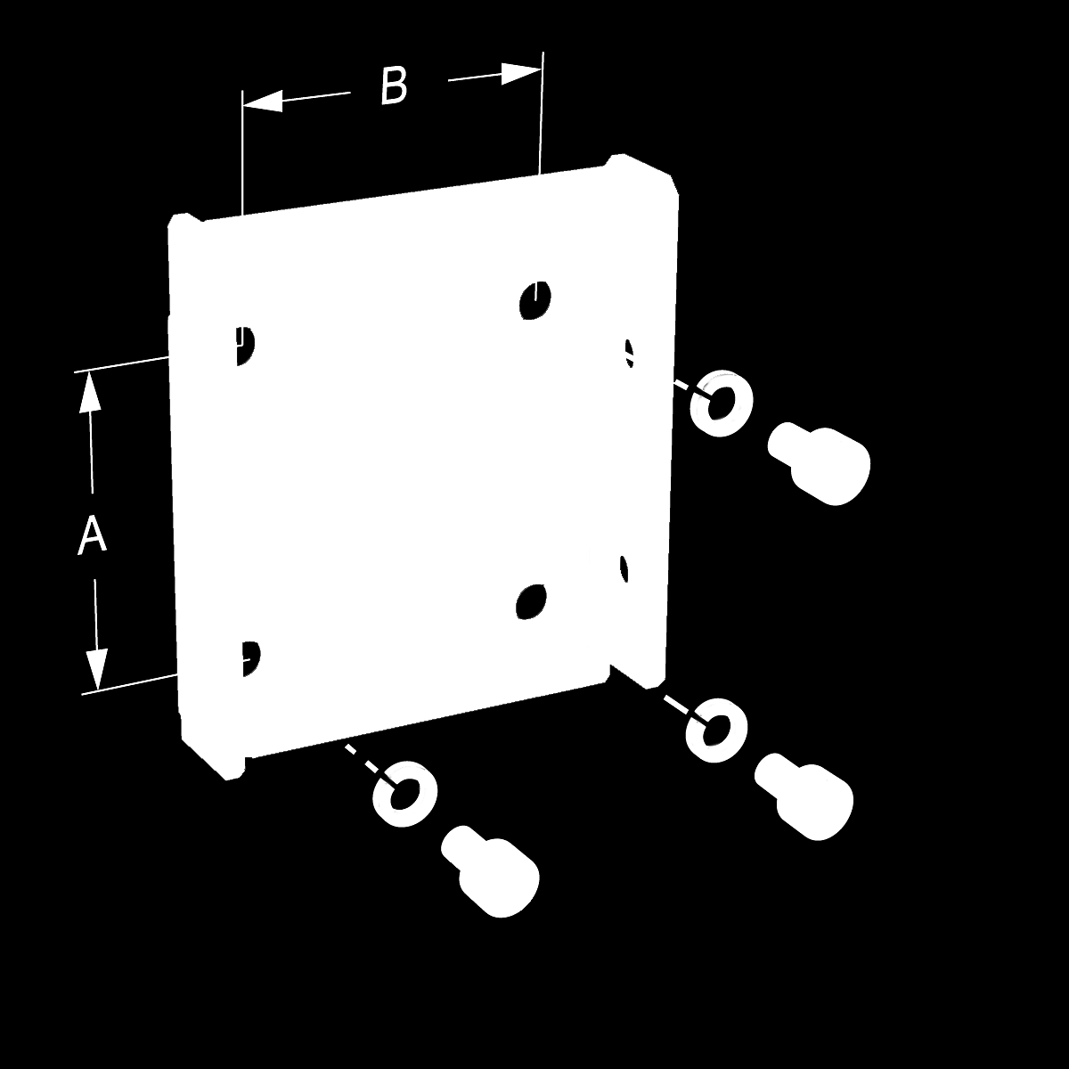 Guida di installazione rapida Dicembre 2014 Figura 2-2: Dimensioni della staffa di montaggio a parete A. 71,4 mm (2.8 in.