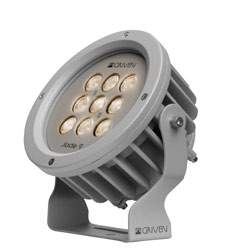 71 THE OUTDOOR LED DIMENSION SURFACE MOUNT SOLUTIONS JADE 9 JADE 9 is a rounded spotlight which houses nine high power RGB LEDs, as well as in-built electronics and power supply unit.