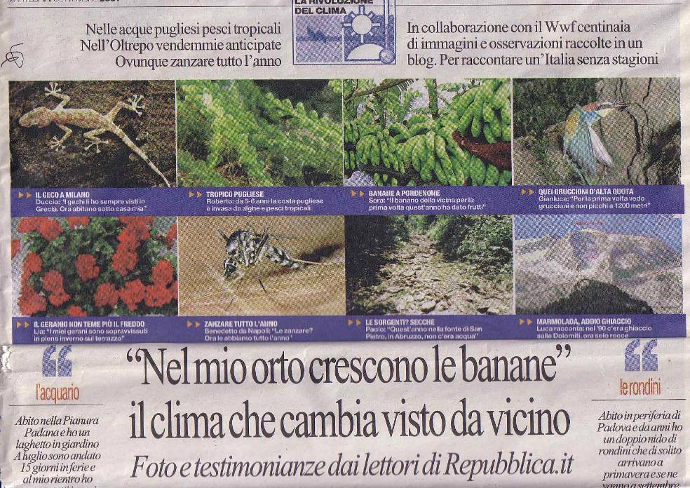 Ritaglio del quotidiano Repubblica (11.09.