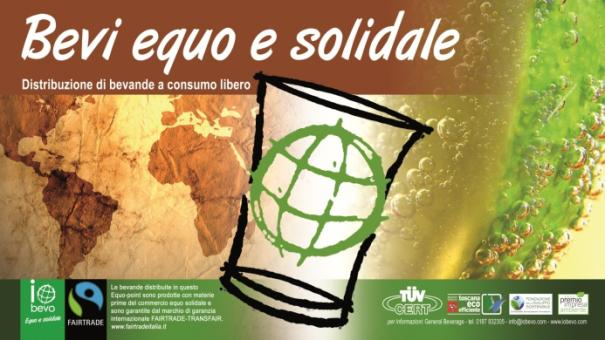 format FAIRTRADE bevi equo e solidale Le bevande distribuite in questo format sono bevande equo e solidali prodotte con materie prime equo e solidali e garantite da FAIRTRADE, marchio di garanzia del