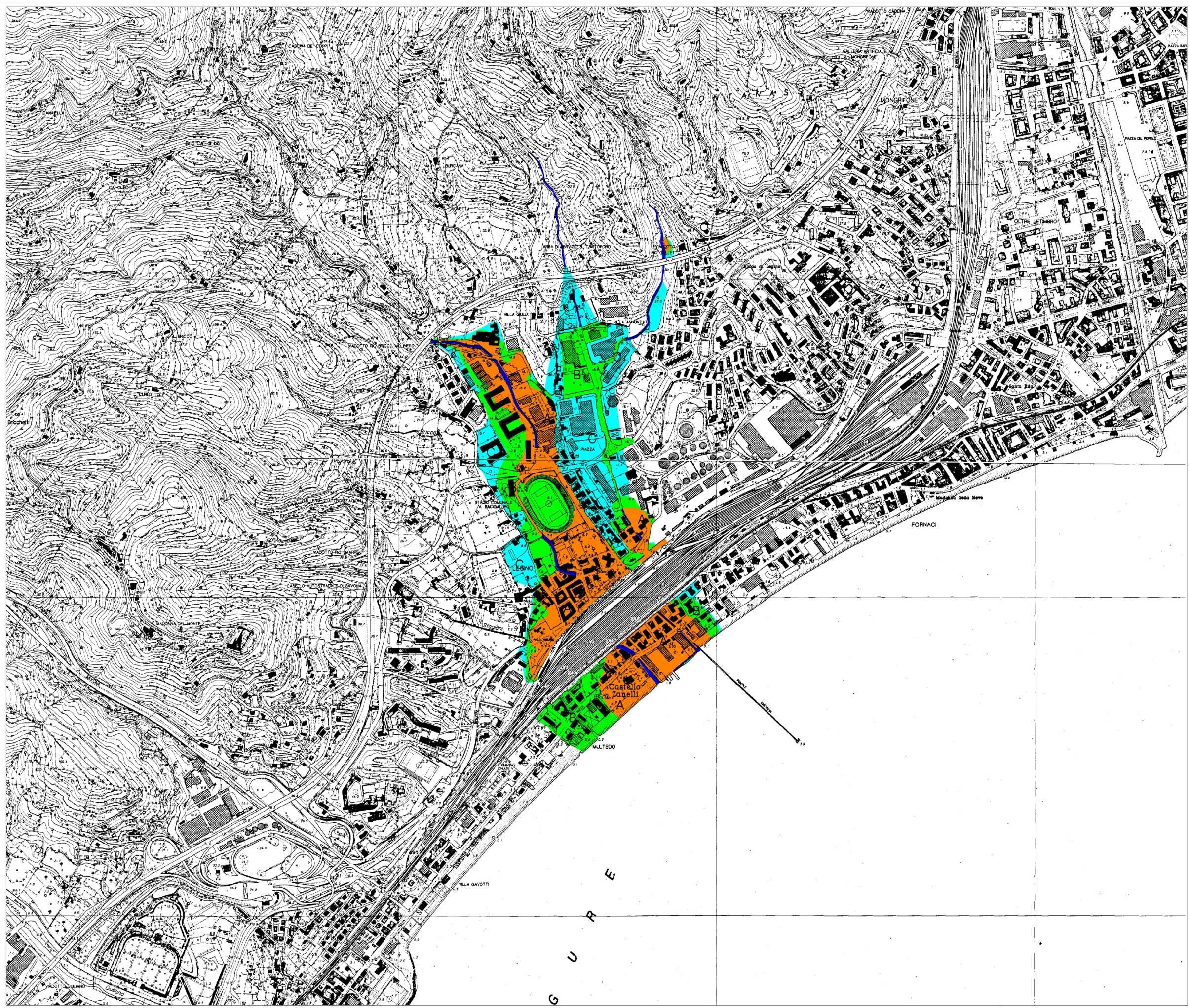 Provincia di Savona - Piano di Bacino Letimbro Stralcio della carta delle fasce di inondabilità Legino Piano stralcio per la tutela del rischio idrogeologico di cui all'art. 1 comma 1 del D.