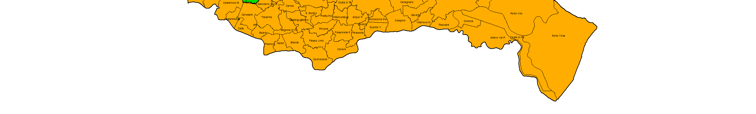 Aree rurali del Veneto 2014-2020 A: poli urbani B1: rurali urbanizzate B2: