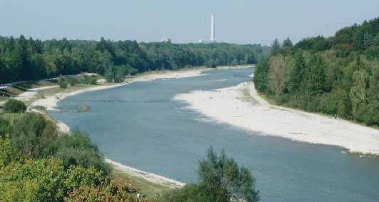 FIUME ISAR a Monaco di Baviera prima oggi Vista dell