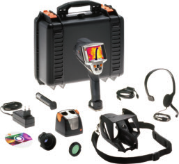 La termocamera testo 881 n il kit Risparmiate co testo 881-3 Kit testo 881-3 NETD < 80 mk Lente standard ad alta qualità 32 x 23 Fotocamera digitale integrata con potenti LED Visualizzazione della