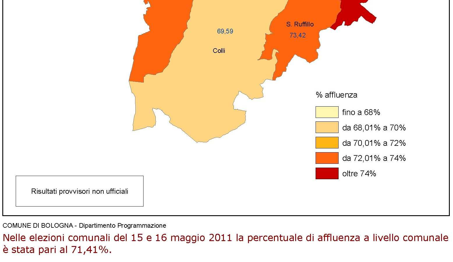 Elezioni comunali 15-16 maggio 2011: l affluenza alle urne nelle 18 zone 14 Degli iscritti alle liste elettorali, sono stati 215.