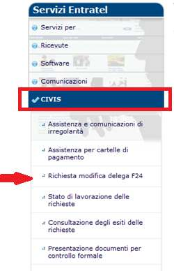 Dove si trova il link al servizio Per accedere al servizio CIVIS F24 è