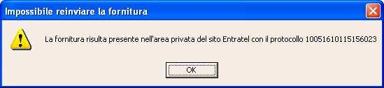 Interrogazione forniture Da questa versione è stato innalzato il livello di protezione della funzione di invio onde evitare utilizzi impropri della stessa.