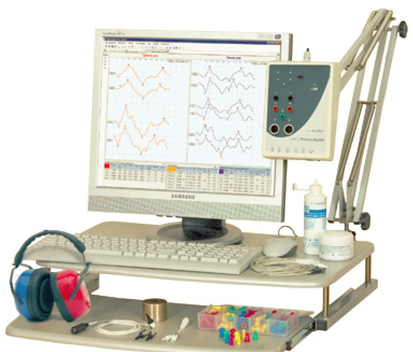 Neuro-Audio SISTEMA PER POTENZIALI EVOCATI E OTOEMISSIONI Neuro-Audio è un dispositivo controllato da computer, che consente di effettuare un ampia batteria di test dei potenziali evocati e delle